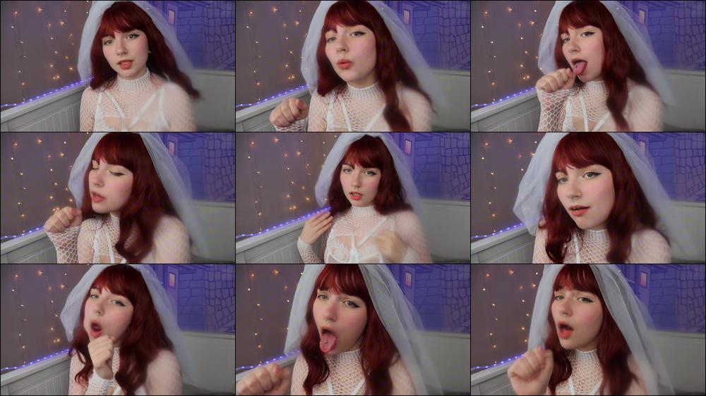 Cocksucker bride teases you night of wedding|oral simulation
