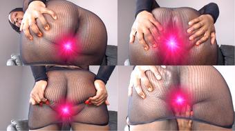 Fishnet Pussy Spreading & Ass Tease (BlackHottie)