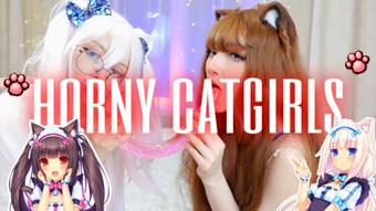 TEEN CATGIRLS PLAY NAUGHTY GAMES (OlashPeachy)