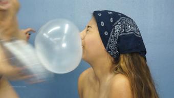 Vivian Blows Bubbles-Gets Pied @ End (Custom Fetish)