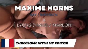 Bareback Threesome with my Editor (Maxime_horns)