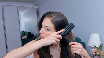 cute teen brushing her hair - Jan 9, 2023 (Karolina_Mustela)