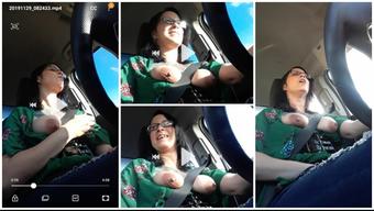Stevie Layne Public Nudity Car Driving Tit Play Cum (Stevie Layne)