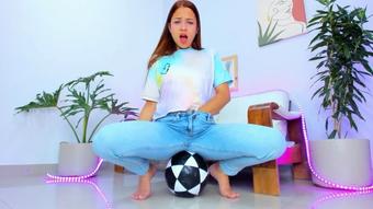 Soccer ball clit stimulation (Anah_10)