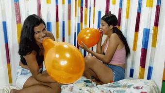 Tori n Gaby Multiple Blow to Pop on Bed (Custom Fetish)