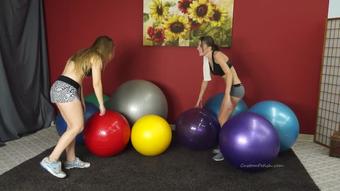 Madison n Julie Destroy Exercise Balls (Custom Fetish)