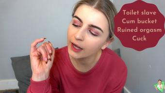 Toilet slave, ruined orgasm, cuck (Isla White)
