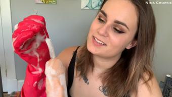 Soapy Gloved Handjob & Sounding (Nina Crowne)