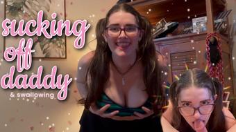 Sucking On Daddy and Swallowing Big Load (bbybimbogamer)