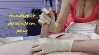 Handjob with postorgasm play in straitjacket (MistressPriest)