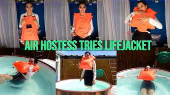Air Hostess Tries Lifejacket (Summer Fox)