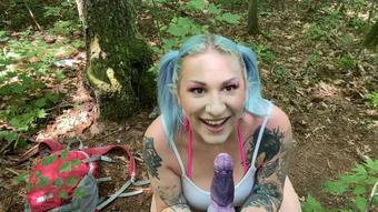 Sucking Big Alien Cock in the woods (Scarlet Ellie)