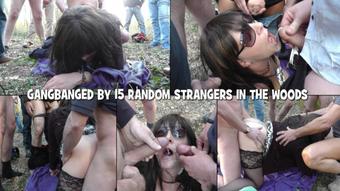 Gangbang with 15 men in the woods (gangbangwife)