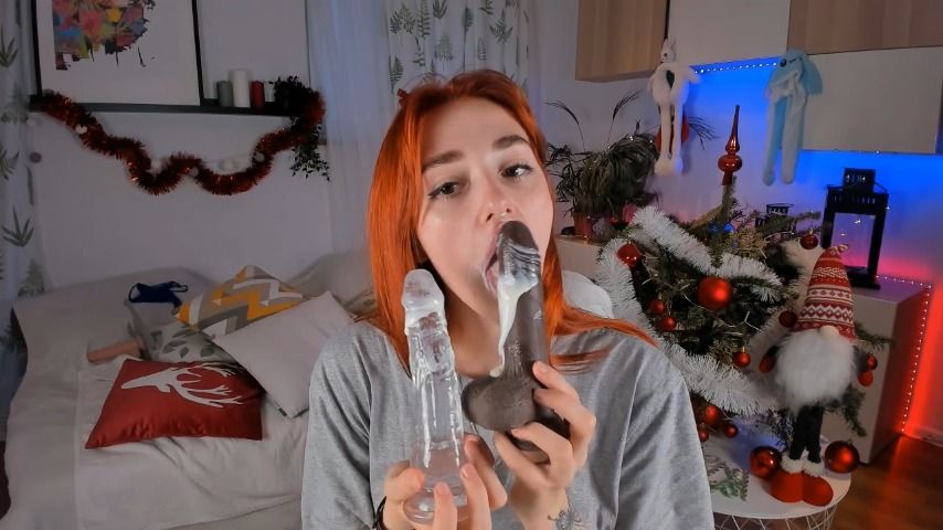 Two dildos sucking with Jogurt on - Jan 18, 2023