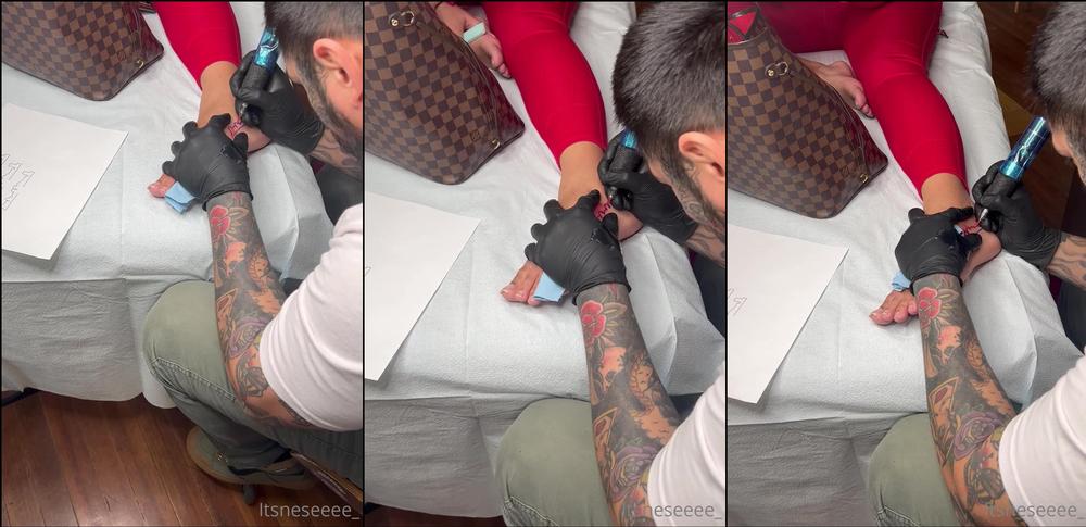 itsnese 04 03 2022 2382718980 new tattoo on my foot clip of me getting tatted