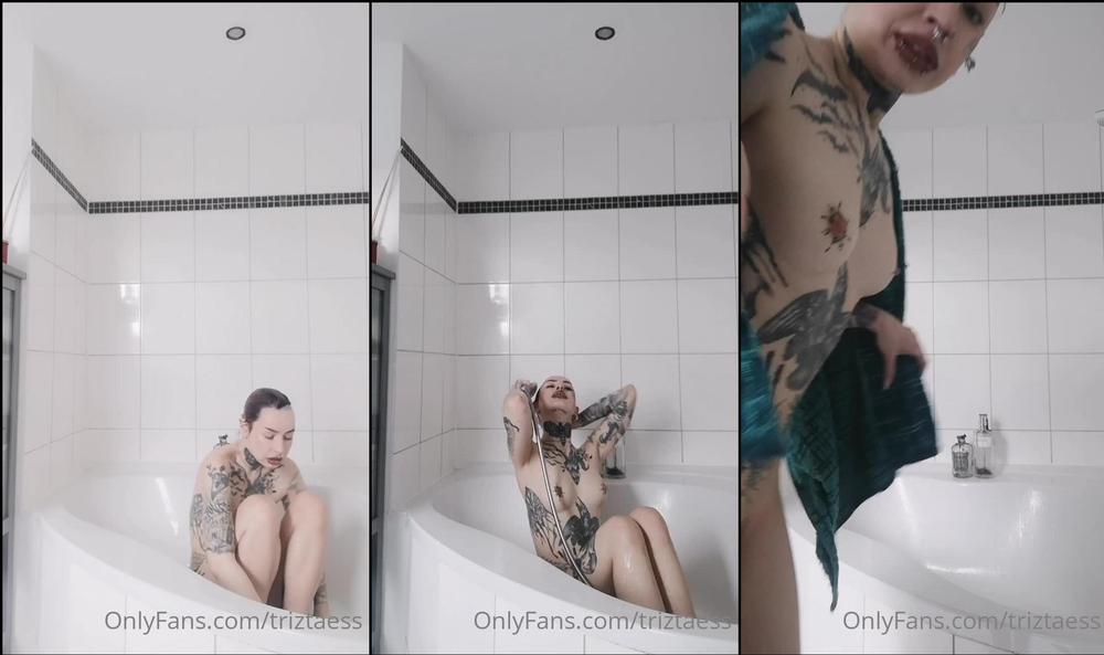 triztaess 11 04 2022 2383368126 Cleaning myself after Photo shoot in a tub full of milk water 