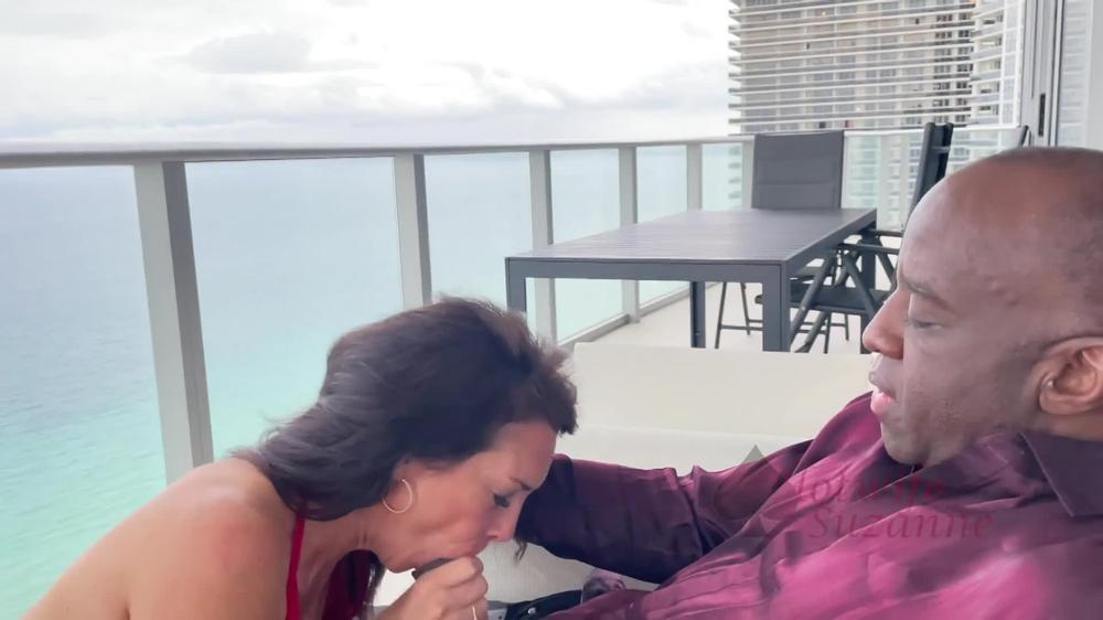 Hotwife Suzanne - The Balcony In A Red Dress - Manyvids