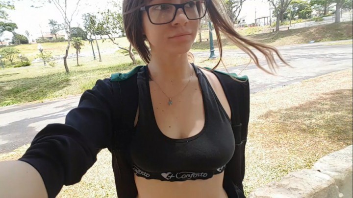 Sweet Teen Masturbation In Park