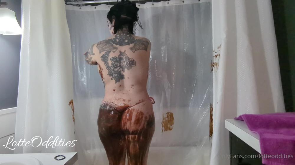 lotteoddities 523401625 2023 02 21 chocolate shower the aftermath of the chocolate vid. watch me rinse off from the chocolate mess wh