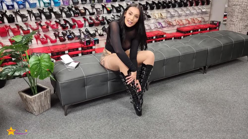stockingsheelsandboobs 02 12 2021 2290697021 ashley tries out nude stockings pleaser adore 2043 knee high boots nude