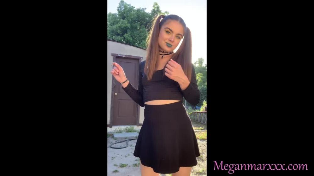 Meganmarxxx Goth Teen Smokes And Flashes