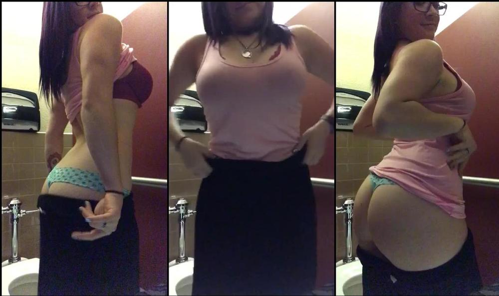 sexy aymee in the school bathroom before class