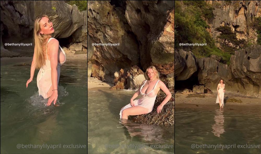 bethanylilya 01 02 2022 2348847434 Look how see thru my white dress is after it gets all wet