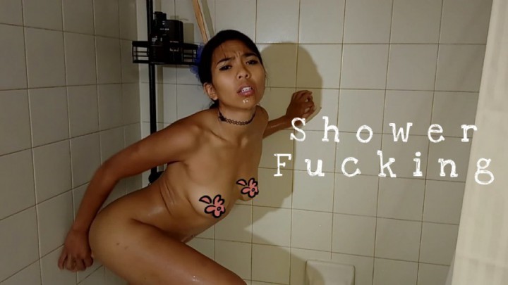 Jada Kai Little Asian Fucks Dildo In Shower