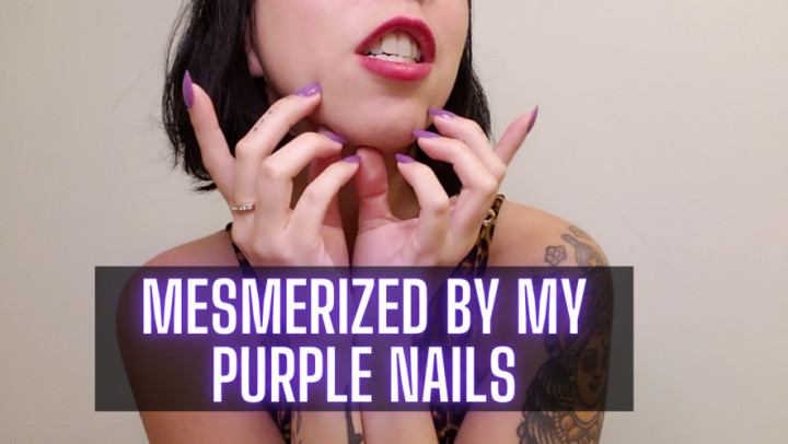 Mesmerized by My Long Purple Nails