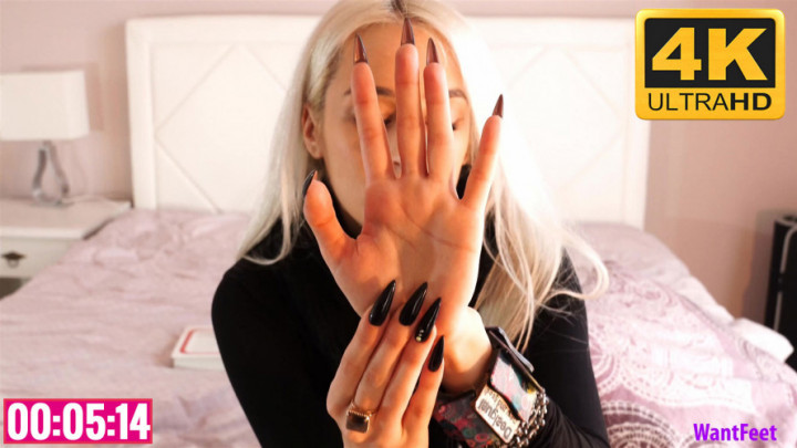 Jasmine's Black Finger Nails 4K - December 01, 2021