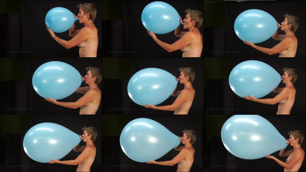 Liz Blow Pops a 30" Balloon