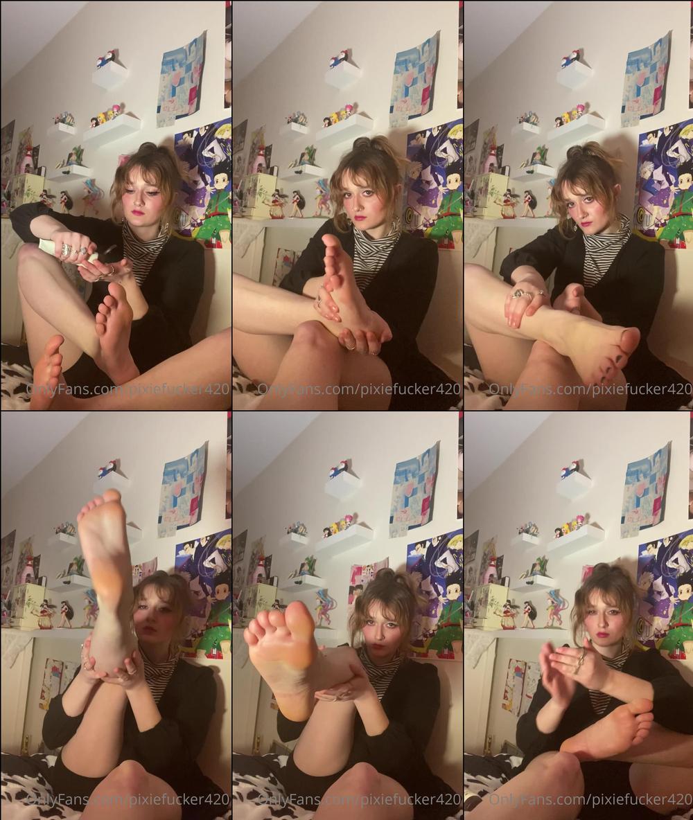 pixiefucker420 486213432 2023 01 05 rubbing lotion on my feet ) freshly painted nails