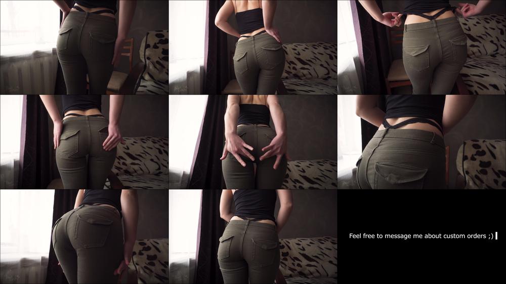 Amateur Teen In Tight Pants Teasing Her Whale Tail Thongs