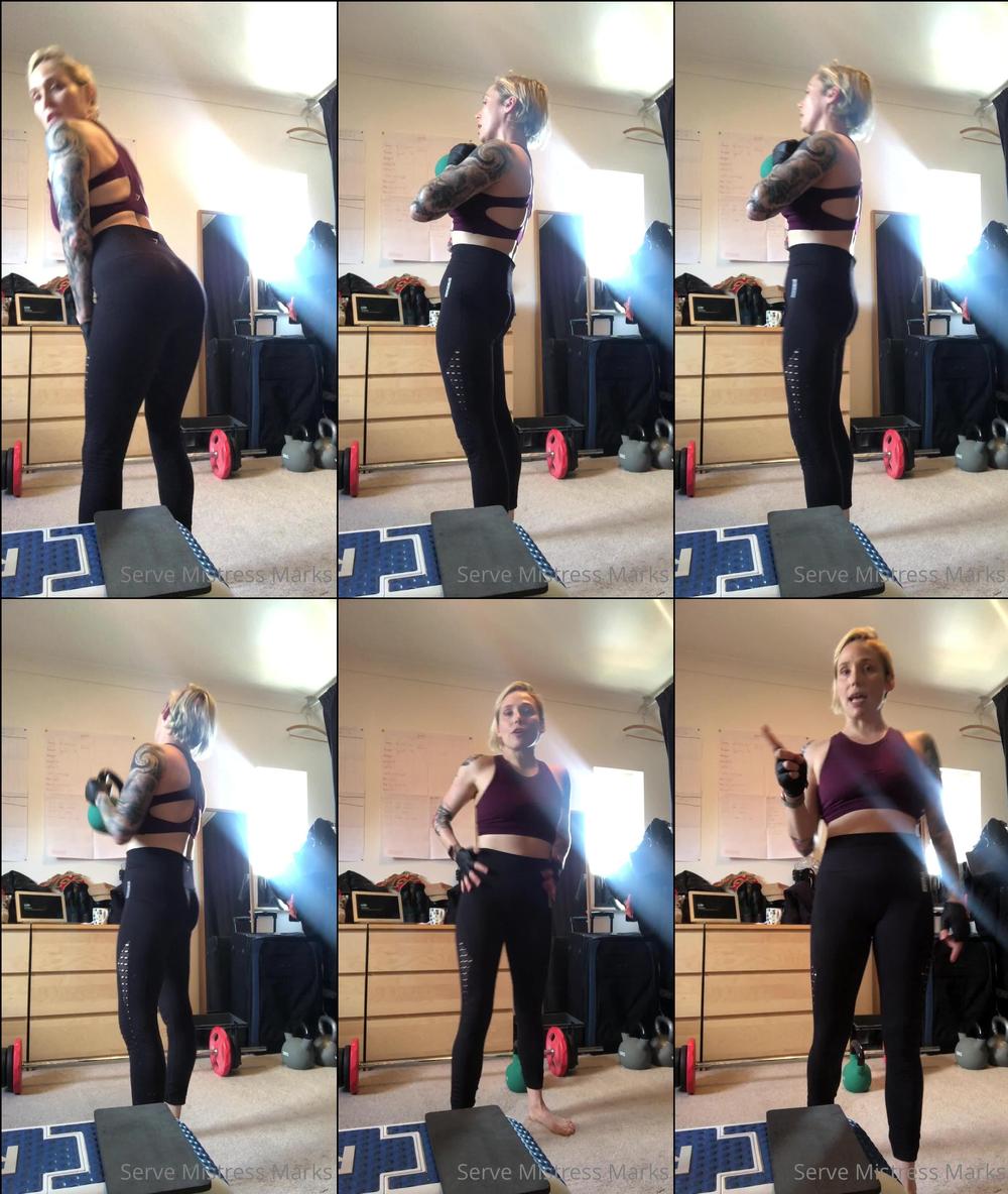 mistressmarks 01 06 2020 383009076 Fitness voyeur  1.5 rep goblet squats with 12kg kettlebell x 12 reps
