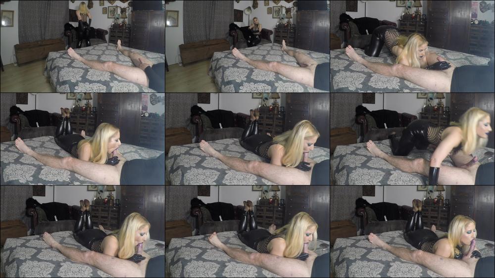 Galas Balloons and Fetish Clips - Custom Clip ~ Glossy Blue Lipstick & Black Latex Gloves Gfe Pov Blowjob Handjob Side View - Hd 1080P Mp4