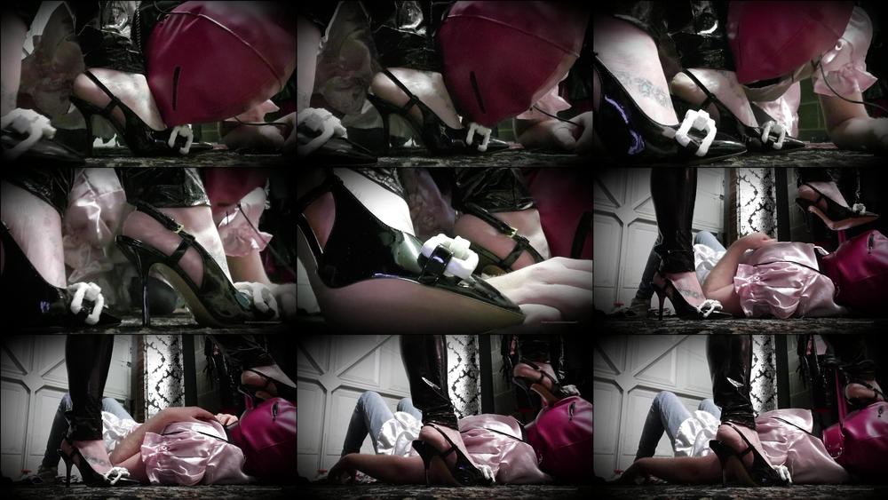 mistresslaura11 10085053 2019 12 12 full clip pvc goddess instructs her loser to worship moschino heels. licking them with his loser t