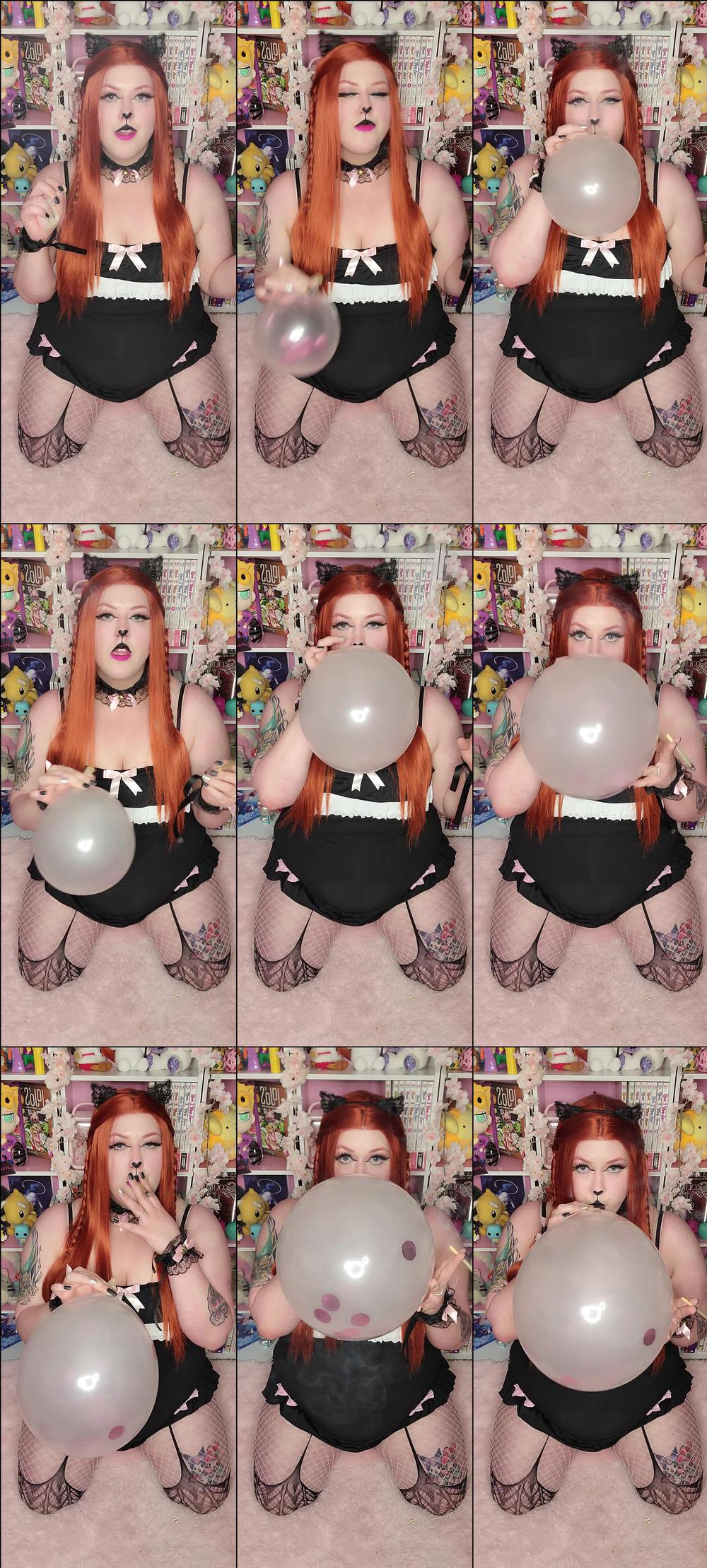 Smoking Ginger Kitten blows balloon - March 25, 2022
