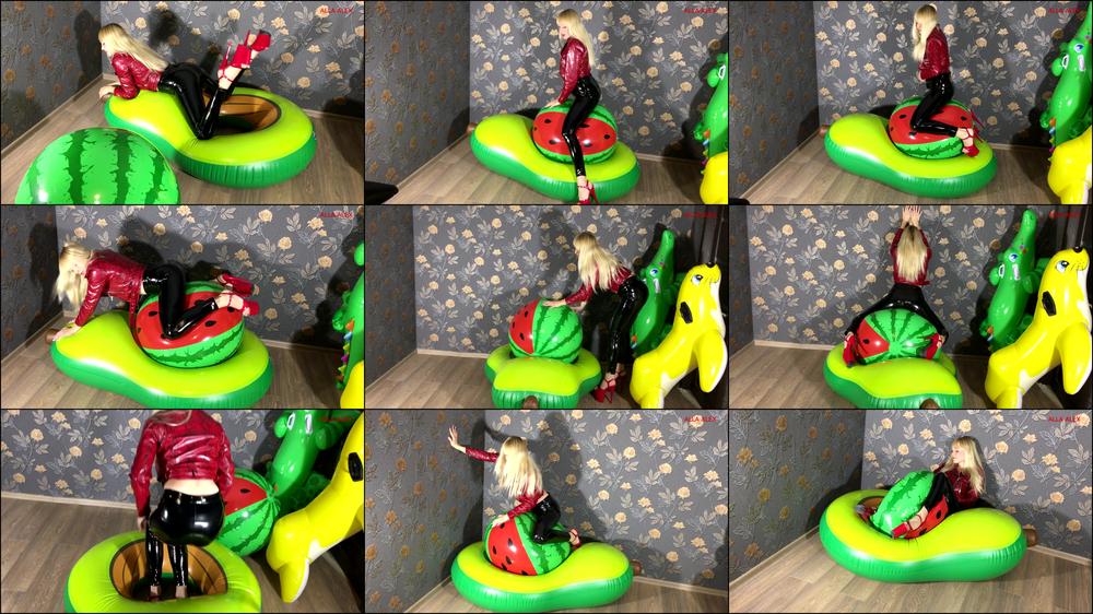 Allaalexinflatable - Alla Hotly Fucks Big Beach Ball Watermelon Riding And Blows It Off At The End Of The Video!!!