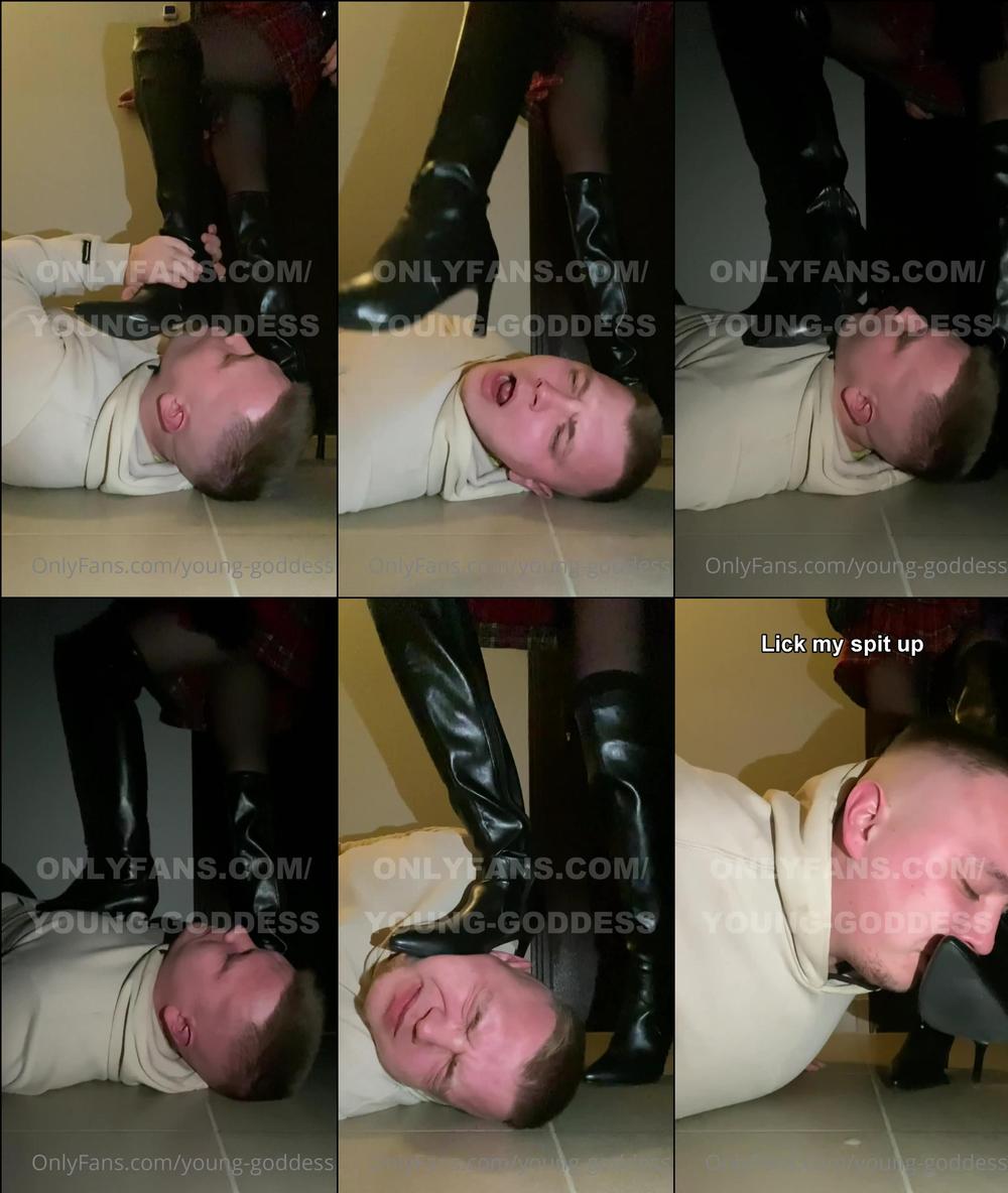 young goddess 31 12 2021 2315776197 on your knees slave lick my spit up lick the leftover off the floor