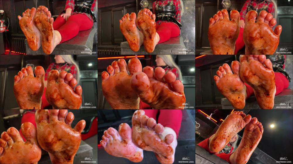 Mistress Legs - The Goddess Has Soiled Her Bare Feet In Coffee And Teasing You On The Table (Mp4 4K)