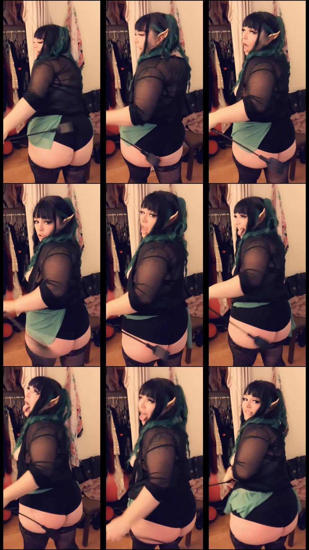 Fat Ass Elf Riding Crop Spanking
