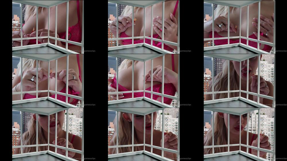 giantessclips 07 11 2021 2266520116 Giantess Jasmine plays with a tiny man from outside your window  For more Jasmine, vis