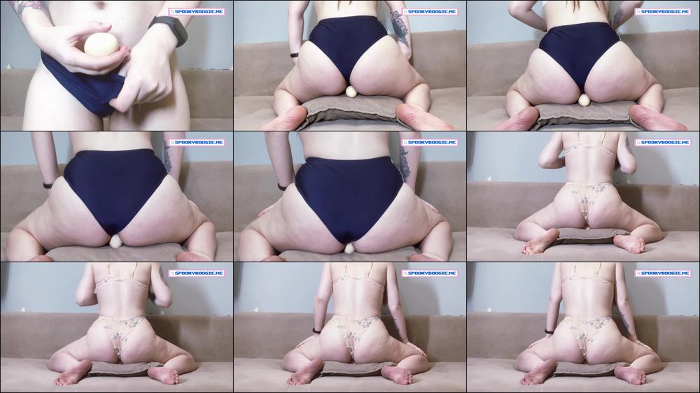 A girl laid an egg and decided to hatch it with her fat ass