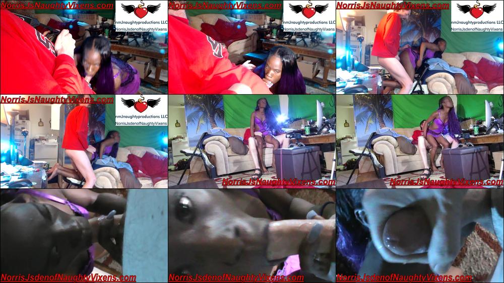 Ebony maid sucks cock then rides