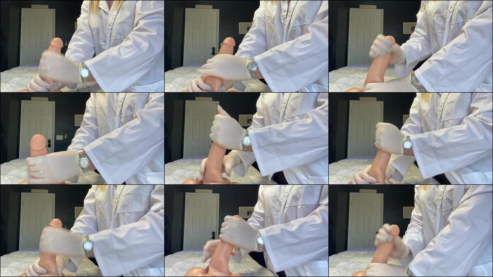 Evil Dr. Gives a Gloved Handjob