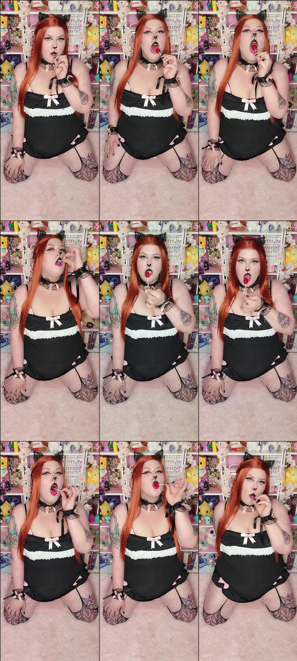 Ginger BBW Kitten Sucks lollipop - March 25, 2022