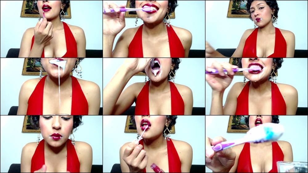 While I brush my teeth, watch carefully