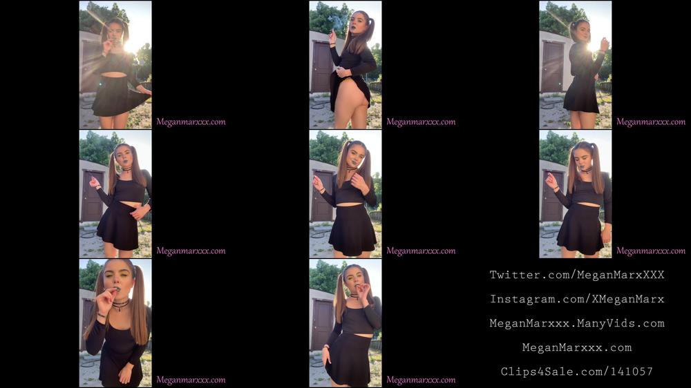 Meganmarxxx Goth Teen Smokes And Flashes