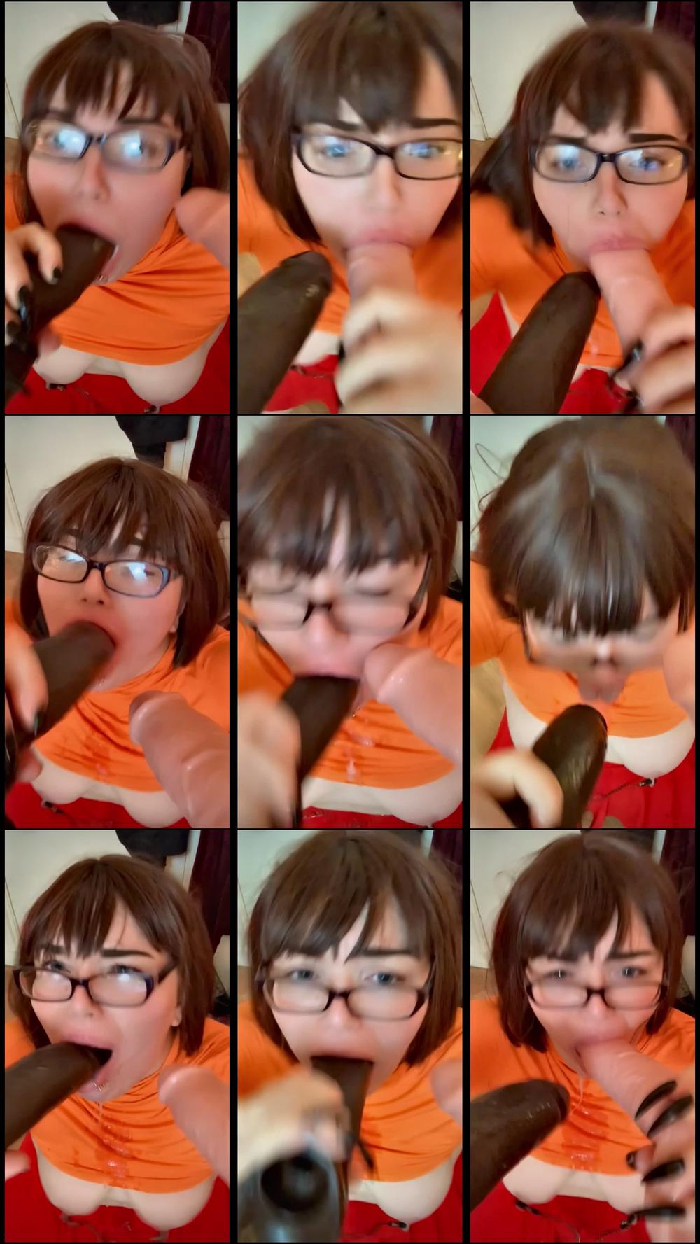 Velma Gets Face Fucked By 2 Cocks