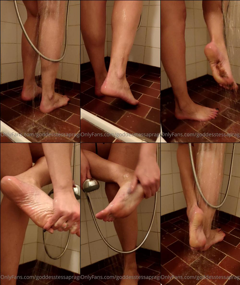 goddesstessaprague 08 04 2022 2418790710 washing nutela from my feet as alex didnt clean